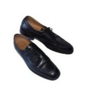 E.T. Wright black lace up split toe dress shoes‎ mens 14 B (sole wear) 602562
